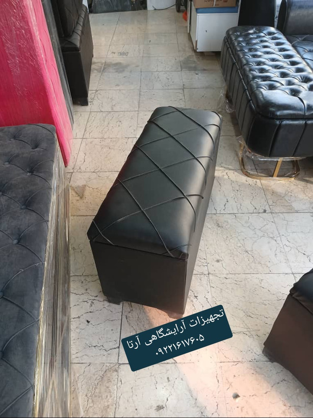 پاف باکسدار دونفره ابعا۴۰×۱۰۰روکش چرم